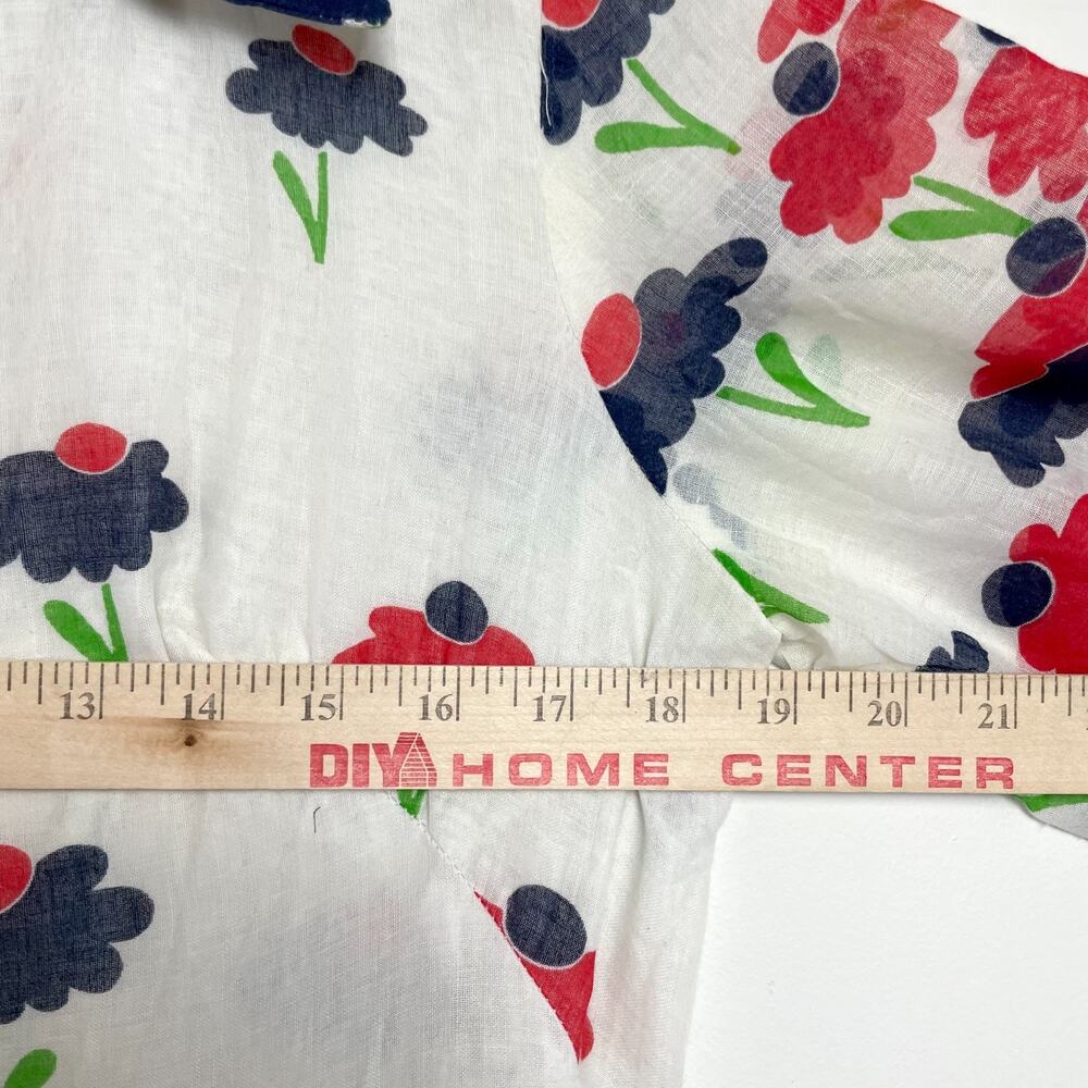 Vintage 70s Floral Maxi Dress Medium Sheer Retro Boho Romantic Statement - Picture 11 of 13
